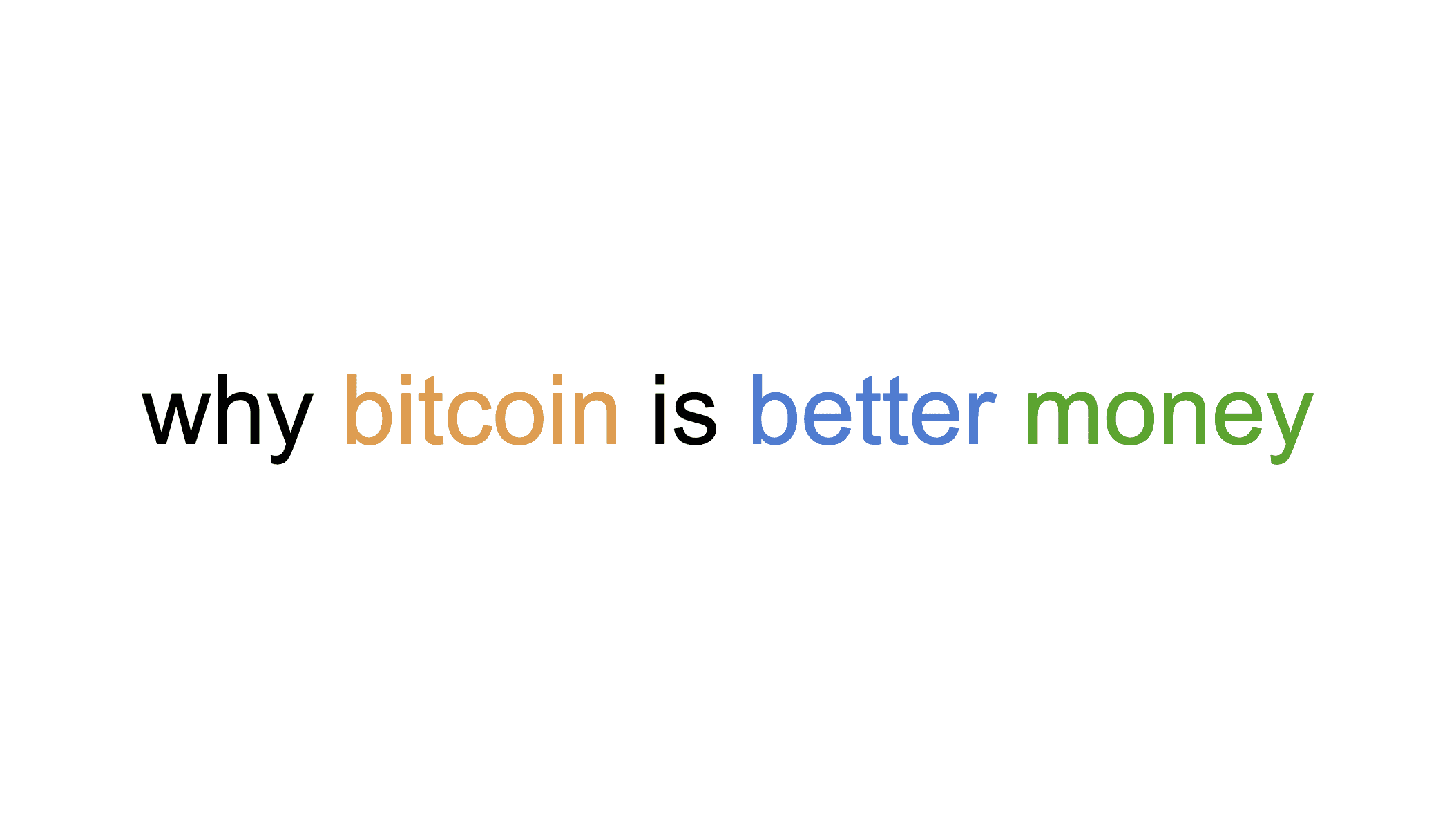 Why Bitcoin is Better Money